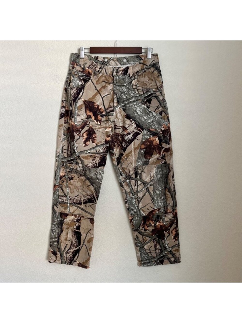 Wrangler Mens Realtree Camouflage Cargo Pants 32x30 100% Cotton
